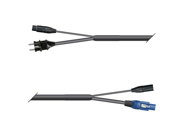 Hybrid Multicore Monolith  5,00m 1xLyd Schuko Plug & f3pin/PowerCON & m3pin 