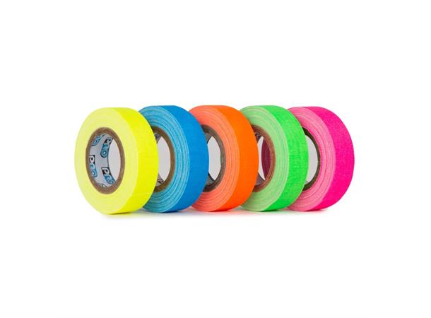 Fluorescent Pack 12mm x 5.4m Green, Yellow, Orange, Pink, Blue 