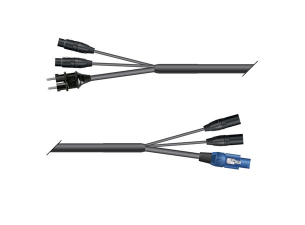Hybrid Multicore Monolith  10,00m 2xLyd Schuko Plug & f3pin/PowerCON & m3pin