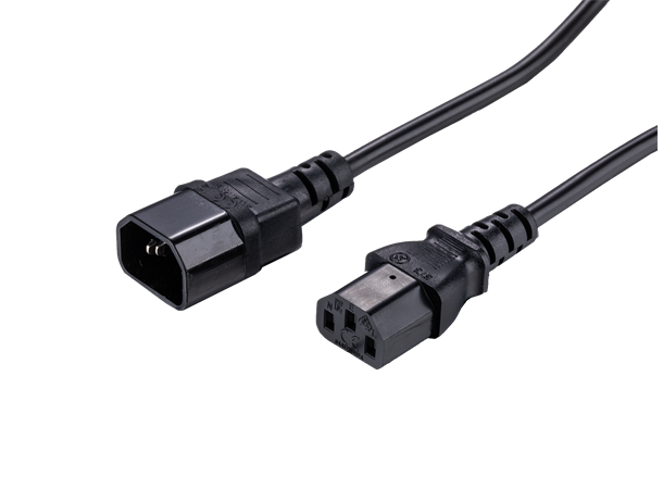 LinkIT strøm C13/C14, 3,0 meter PVC, 3 x 1,00 mm². Svart 