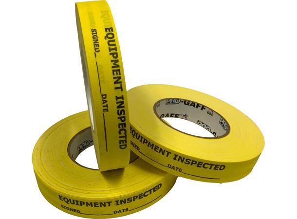 Defekt 24mm x 22m Sort tekst på gul Tape med teksten "Defekt"