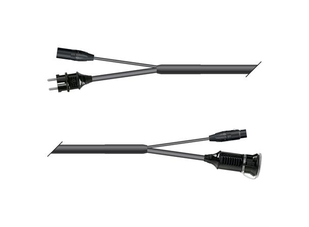 Hybrid Multicore Monolith 5,00m 1xDMX Schuko Plug & m3pin/Shuko Socket & f3pin 